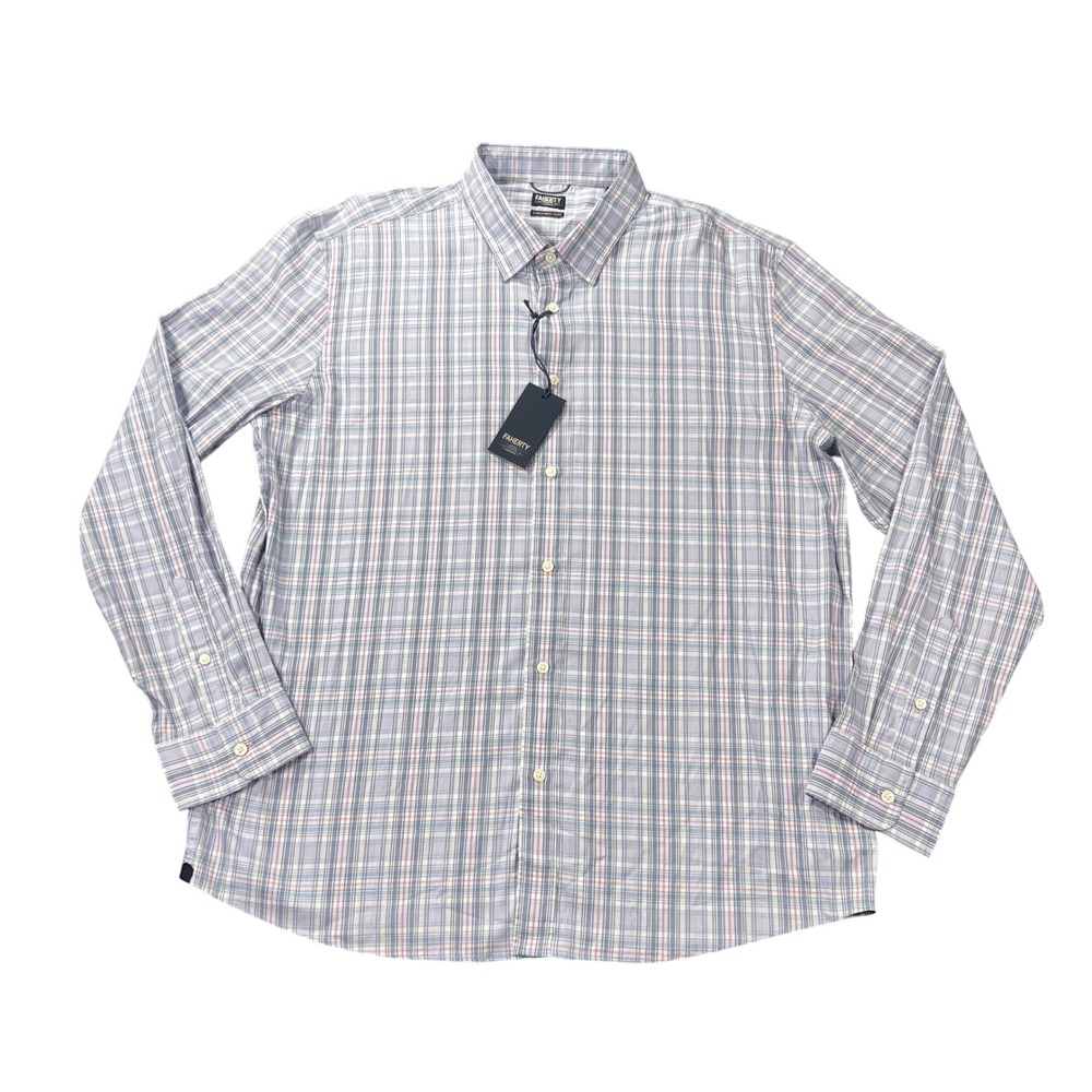 NWT FAHERTY Reserve The‎ Movement Men's XXL Shirt Long Sleeve Plaid Button Down